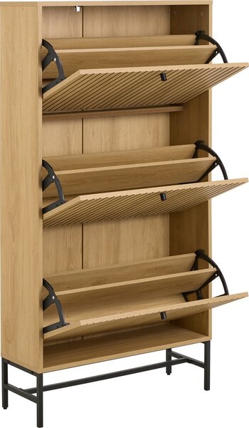 Výklopný botník v dekoru dubu v přírodní barvě 72x140x25 cm Albany – Actona