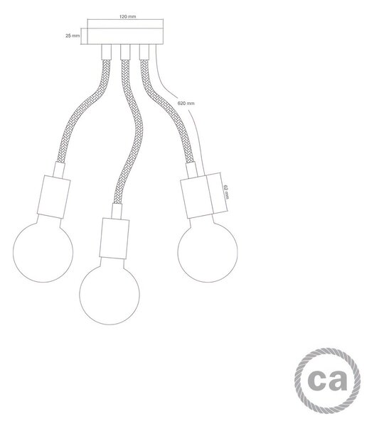 Creative cables Flex 60, flexibilní nástěnné nebo stropní svítidlo, se závitem G95 Barva: Matná měď