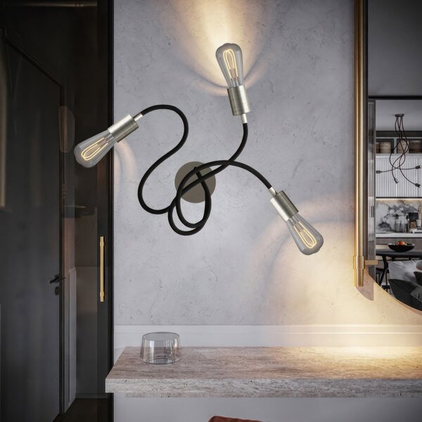 Creative cables Flex 60, flexibilní nástěnné nebo stropní svítidlo, se závitem G95 Barva: Matný chrom