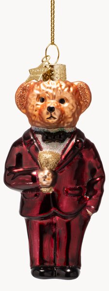 Ručně foukaná vánoční ozdoba Bear In Clothes