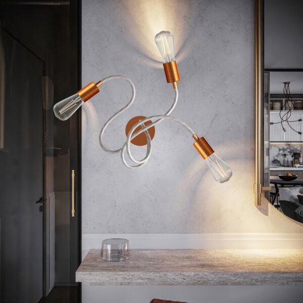 Creative cables Flex 60, flexibilní nástěnné nebo stropní svítidlo, se závitem G95 Barva: Matný chrom