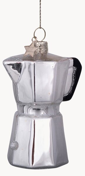 Ručně foukaná vánoční ozdoba Coffee Maker