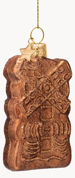 Ručně foukaná vánoční ozdoba Dutch Speculaas Koekje