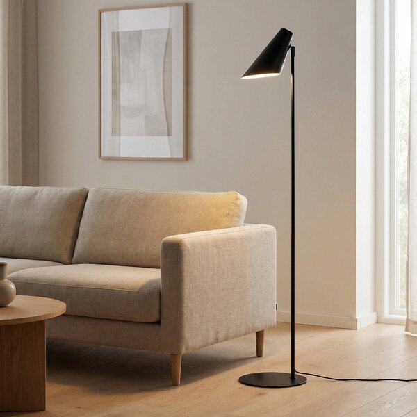 Dyberg Larsen Cale stojací lampa z kovu černá, Černá, Obývací pokoj / jídelna, kov, Skandinávský