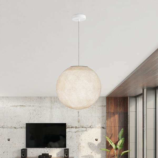 Creative cables Závěsná lampa se stínidlem koule z PE vlákna, polyester Barva: Petrolejová, Průměr: M - Ø 35 Cm