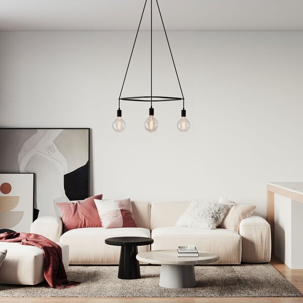 Creative cables Lustr cage glóbus se 4 objímkami pro žárovku E27 Barva: Černá