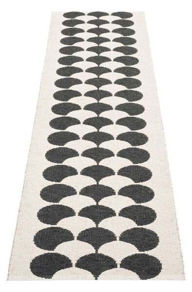 Černo-krémový vnitřní a venkovní běhoun 70x250 cm Poppy Black Vanilla – Pappelina