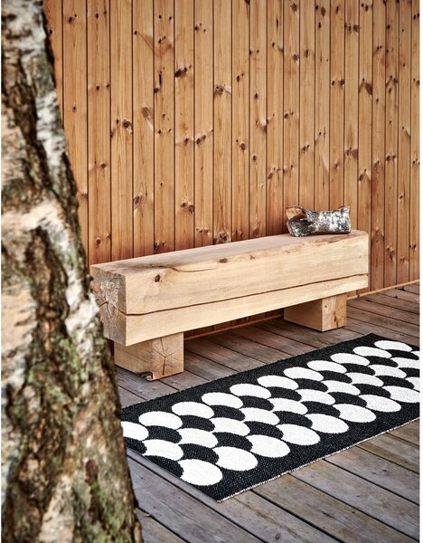 Černo-krémový vnitřní a venkovní běhoun 70x250 cm Poppy Black Vanilla – Pappelina