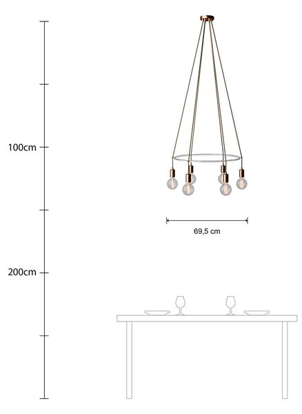 Creative cables Lustr cage glóbus se 6 žárovkami Barva: Matný bronz
