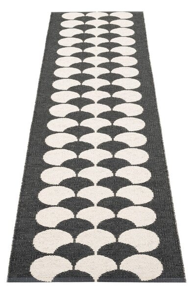 Černo-krémový vnitřní a venkovní běhoun 70x250 cm Poppy Black Vanilla – Pappelina