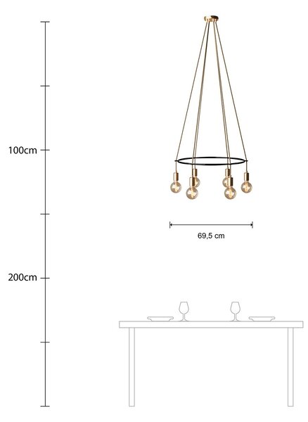 Creative cables Lustr cage glóbus se 6 žárovkami Barva: Matný bronz