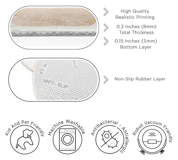 Modro-béžový pratelný kulatý koberec ø 100 cm Puddle – Mila Home