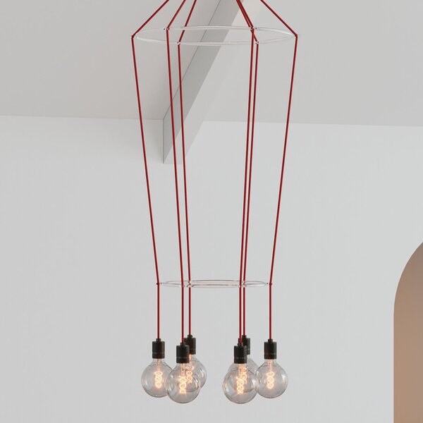 Creative cables Lustr cage 2 glóbus se 6 žárovkami Barva: Mosaz