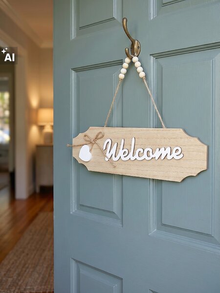 Sinsay - Závěsná dekorace na dveře s nápisem Welcome - béžová