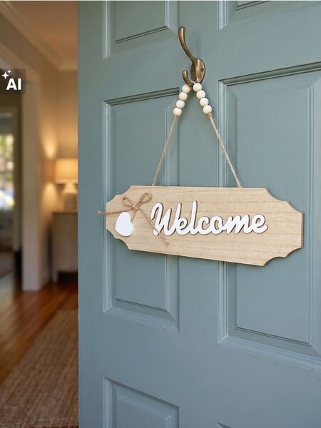 Sinsay - Závěsná dekorace na dveře s nápisem Welcome - béžová
