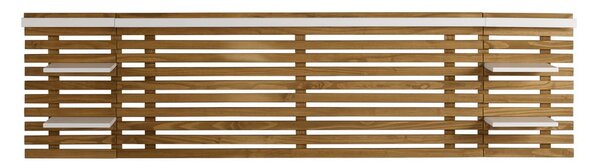 Bílé/přírodní čelo postele z borovicového dřeva 240x62 cm Nidra – Marckeric