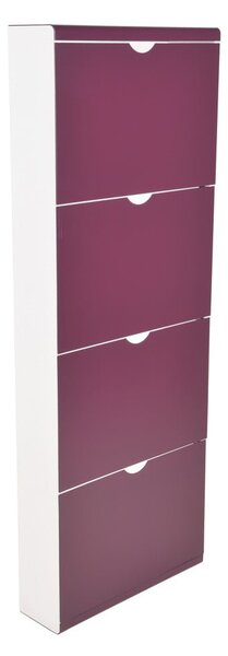 Fialový kovový výklopný botník 51x138x16 cm – Household Pleasure