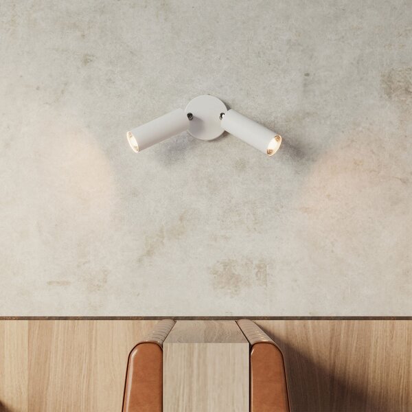 Creative cables Bodové svítidlo kruhové, 2 zdroje se stínidly Tub-E14 a baldachýnem Barva: Černá