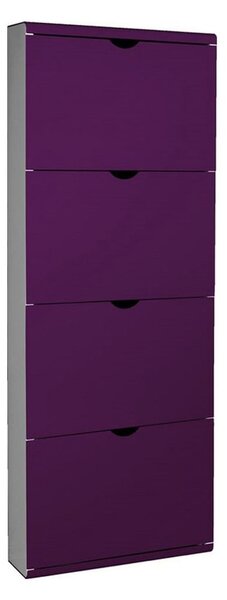 Fialový kovový výklopný botník 51x138x16 cm – Household Pleasure