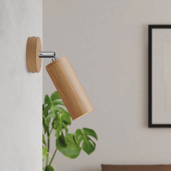 Creative cables Fermaluce wood dřevěné nastavitelné bodové svítidlo se stínidlem Tub-E14 Barva: Neutrální