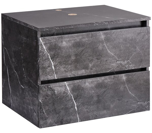 Nástěnná skříňka pod umyvadlo SERRA 60 cm Černý mramor