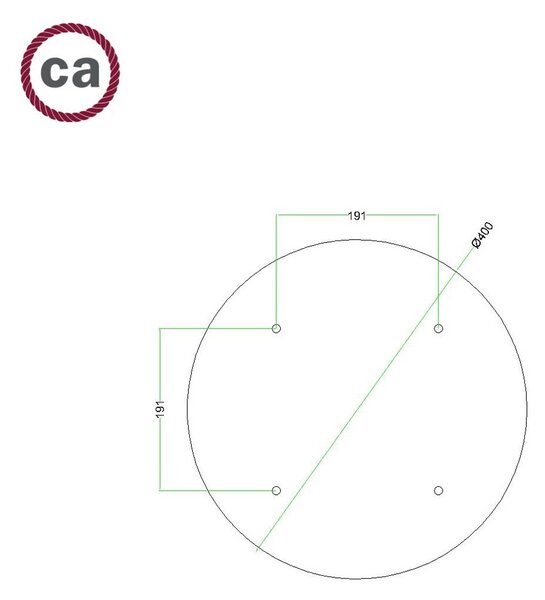 Creative cables Bodové svítidlo kruhové, 4 zdroje se stínidly Tub-E14, baldachýn kruh Rose-one XXL Barva: Matná bílá