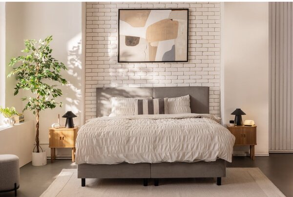 Boxspring postel taupe s úložným prostorem 160x200 cm Elva Bold – Bonami Selection