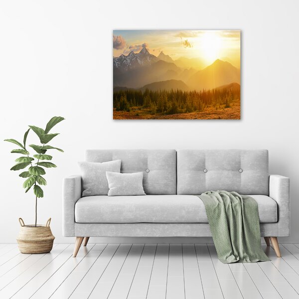 Foto obraz canvas Západ slunce hory oc-84116149
