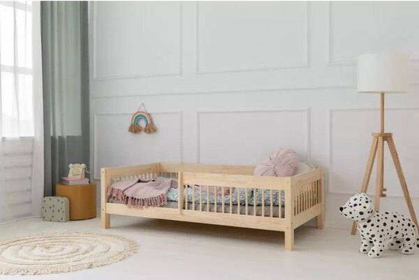 Dětská postel s výsuvným lůžkem s úložným prostorem s roštem v přírodní barvě 90x200 cm CPW – Adeko