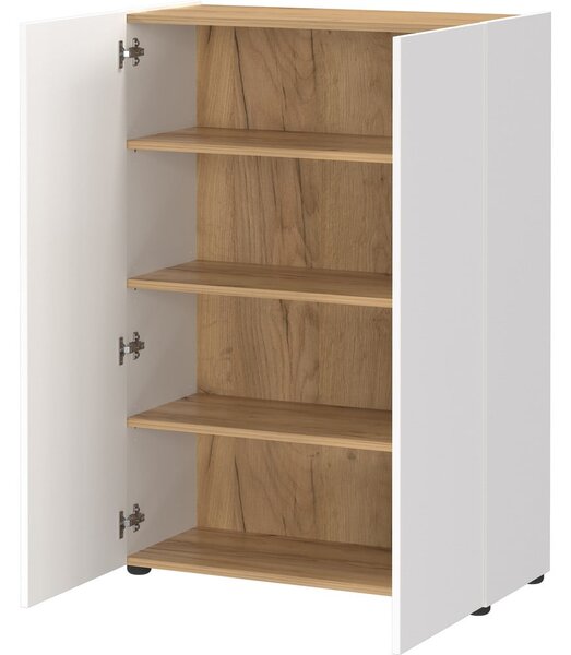 Bílá skříňka v dekoru dubu 74x105x33 cm Alviano – Germania