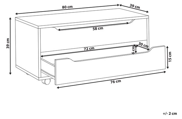 Skříňka do koupelny OSASCO s koly 80 cm Bílá