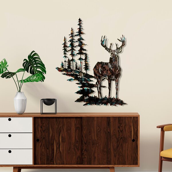 Wallity Nástěnná kovová dekorace Deer vícebarevná