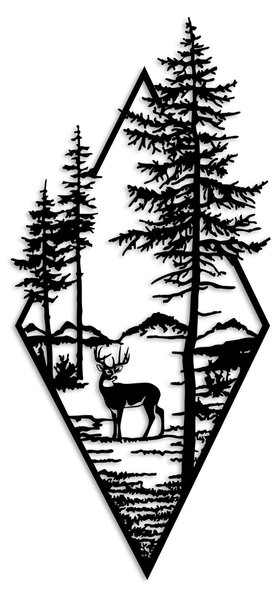 Wallity Nástěnná kovová dekorace Deer I. černá