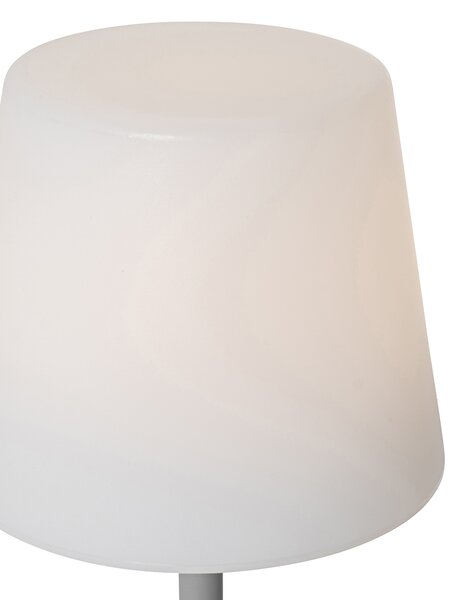 Stolní lampa šedá dobíjecí vč. LED a stmívače IP54 - Jude