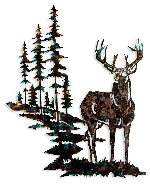 Wallity Nástěnná kovová dekorace Deer vícebarevná