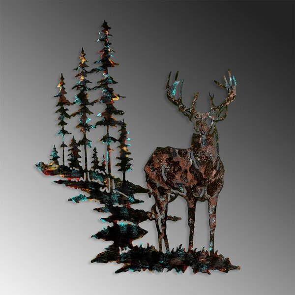 Wallity Nástěnná kovová dekorace Deer vícebarevná