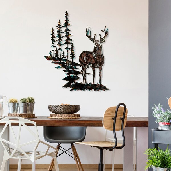 Wallity Nástěnná kovová dekorace Deer vícebarevná