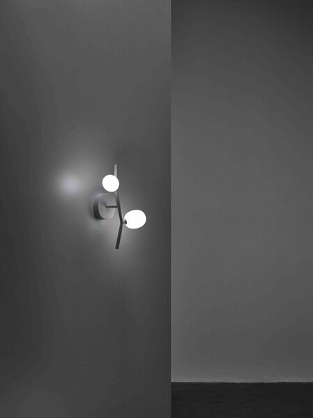 Brokis Nástěnné svítidlo Ivy PC1218 Wall 2, 50,4 cm Barva skla: Šedá kouřová - transparentní sklo, Stmívání: nestmívatelná verze (CEDV1457)