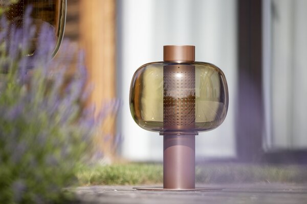 Venkovní designová lampa Brokis Bonbori Small PC1166, IP44 Povrch Montury: kov - černý matný komaxit (CCS846), Barva skla: šedá kouřová - transparentní sklo (CGC516), Stmívání: TRIAC - STANDARDNÍ VERZE (CEDV2865)