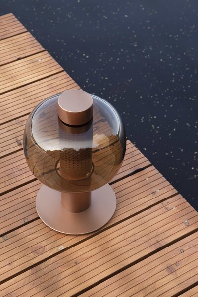 Venkovní designová lampa Brokis Bonbori Small PC1166, IP44 Povrch Montury: kov - černý matný komaxit (CCS846), Barva skla: šedá kouřová - transparentní sklo (CGC516), Stmívání: TRIAC - STANDARDNÍ VERZE (CEDV2865)