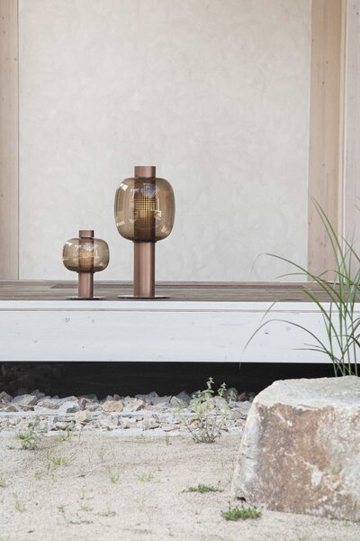 Venkovní designová lampa Brokis Bonbori Small PC1166, IP44 Povrch Montury: kov - černý matný komaxit (CCS846), Barva skla: šedá kouřová - transparentní sklo (CGC516), Stmívání: TRIAC - STANDARDNÍ VERZE (CEDV2865)