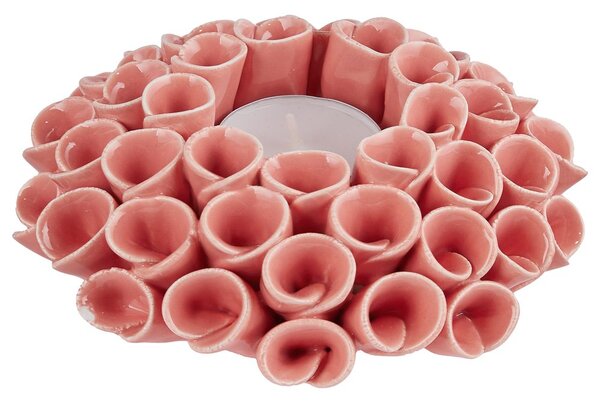 CORAL Svícen na čajovou svíčku - korálová