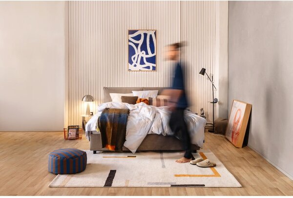 Čalouněná dvoulůžková postel taupe s úložným prostorem s roštem 160x200 cm Myra Pillow – Bonami Selection