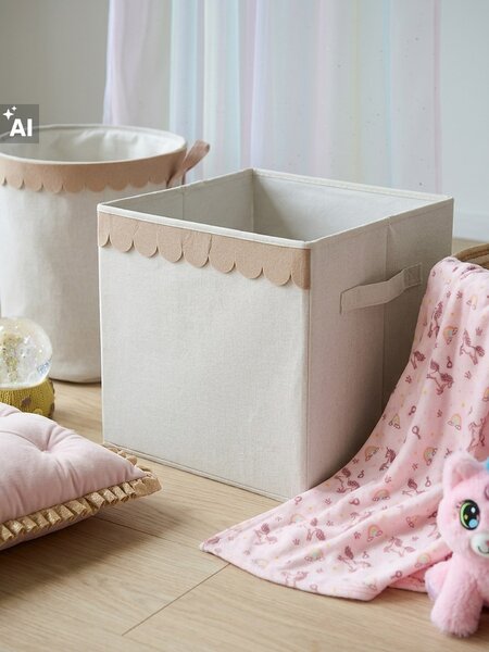 Sinsay - Skládací úložný box s volánky a uchy - béžová