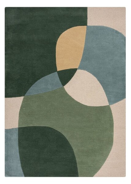 Zelený ručně tkaný vlněný koberec 200x290 cm Glow Green & Blue – Flair Rugs