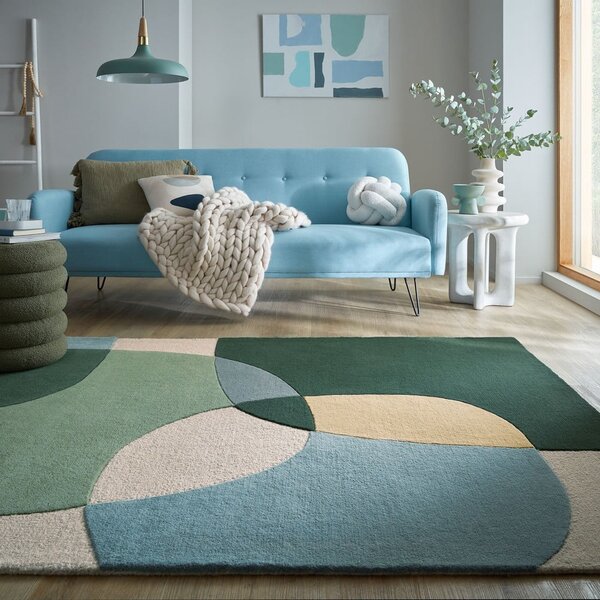 Zelený ručně tkaný vlněný koberec 200x290 cm Glow Green & Blue – Flair Rugs