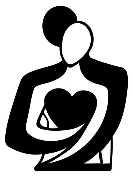 Wallity Nástěnná kovová dekorace Hug černá