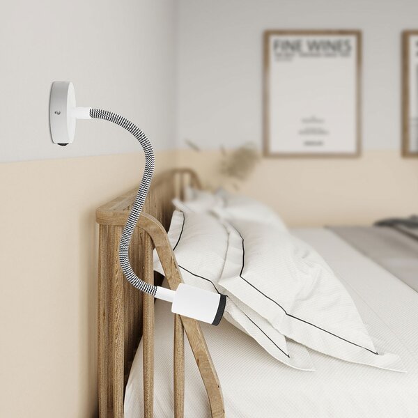 Creative cables Fermaluce Flex 30 bodové svítidlo s mini baldachýnem s vypínačem a mini reflektorem GU1d0 Barva: Matný bronz
