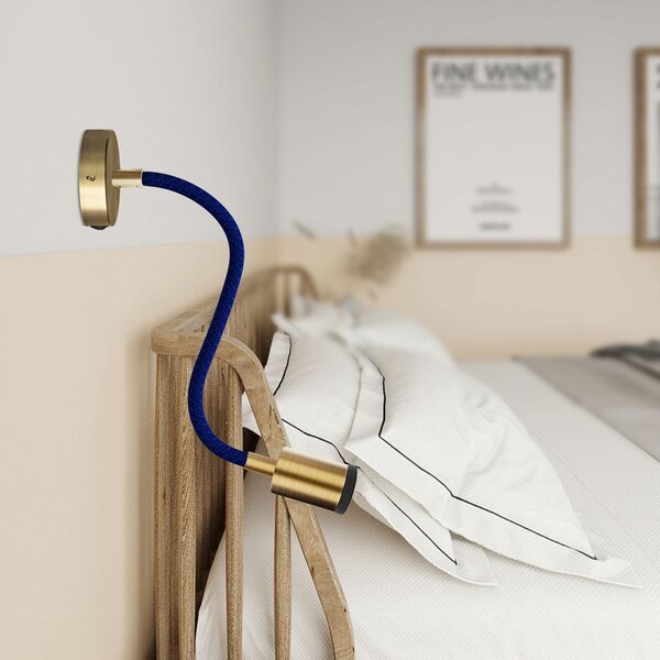 Creative cables Fermaluce Flex 30 bodové svítidlo s mini baldachýnem s vypínačem a mini reflektorem GU1d0 Barva: Matný bronz