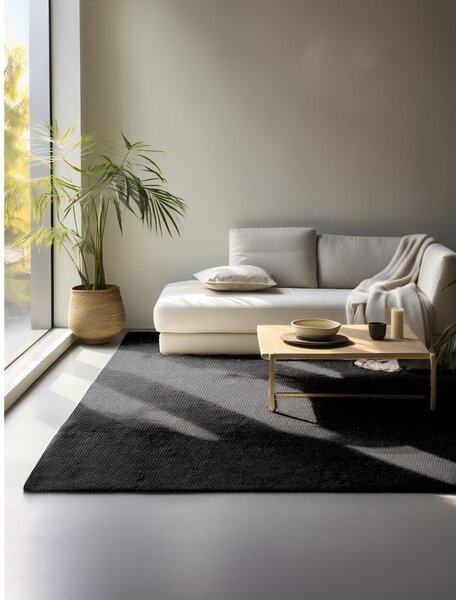 Černý jutový koberec 160x230 cm Bouclé – Hanse Home
